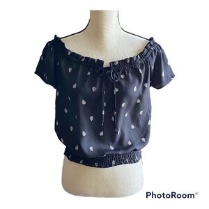 NWOT-FASHION MAGAZINE EXCLUSIVE-BLACK TOP-SIZE SMALL